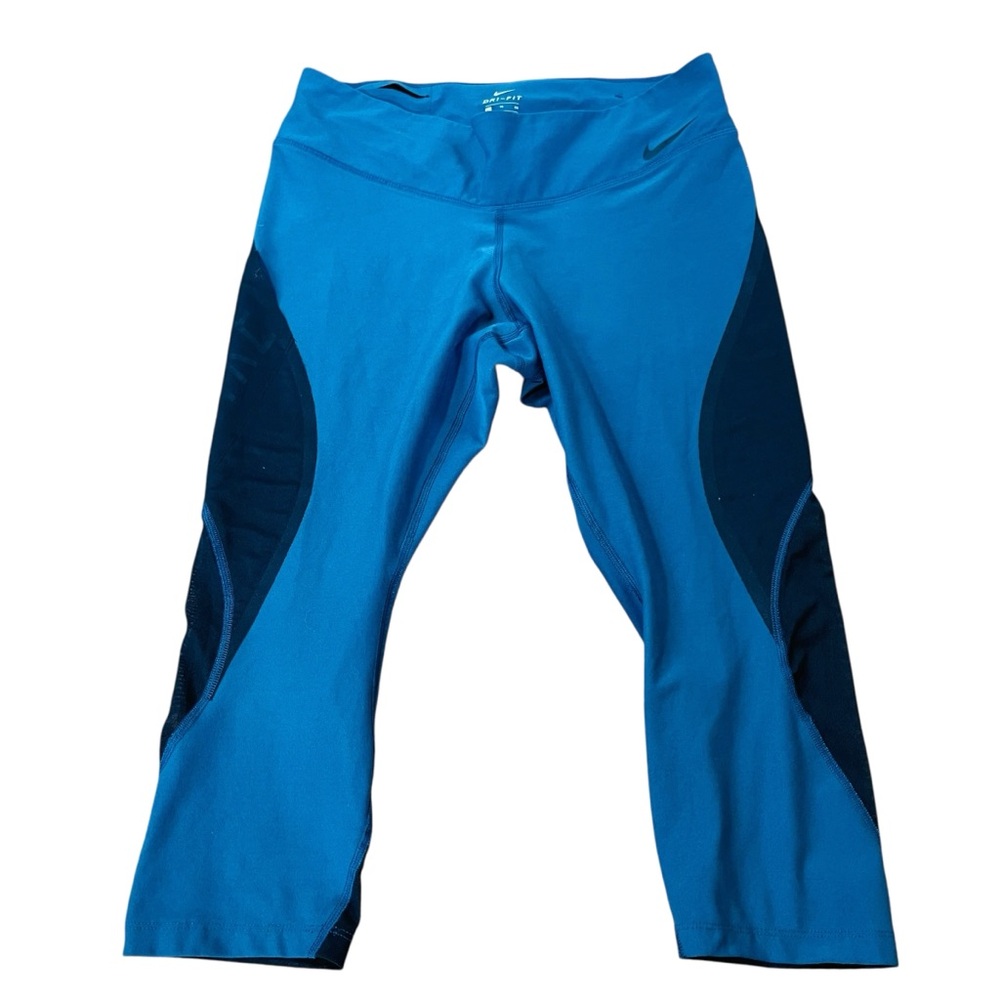 Nike-Fit Black and Turquoise Workout Capris. Size XL